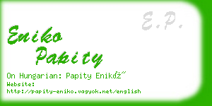 eniko papity business card